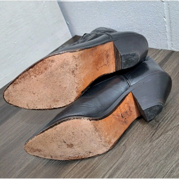 Maraschino Cowboy Boots Women's Black Leather Western Boots Size 9 - Picture 7 of 10